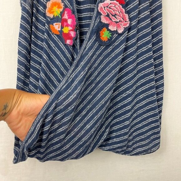 Free People Frida Wrap Tank Embroidered Floral Womens S Boho Festival Gypsy - Picture 7 of 14